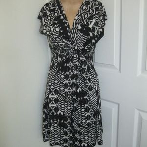 Andrea B stretchy top, blk/white, Sz S